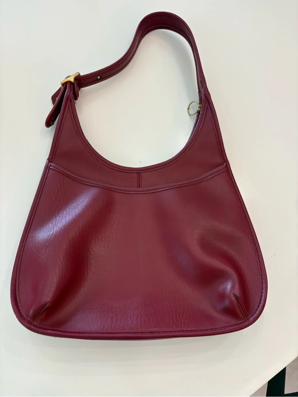 Coach Vintage Red Leather Hobo Shoulder Bag